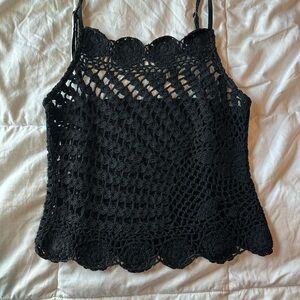 Black Crochet Top